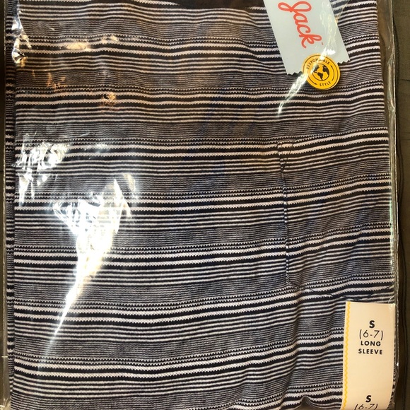 2 Cat & Jack boys 6/7 long T-shirt blue white - Picture 2 of 6